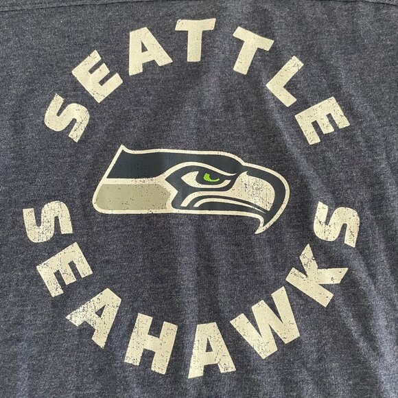 NFL Seattle Seahawks Team Apparel Womens SS Crew Neck T Shirt Blue Wht Sz S NWT - Picture 4 of 12